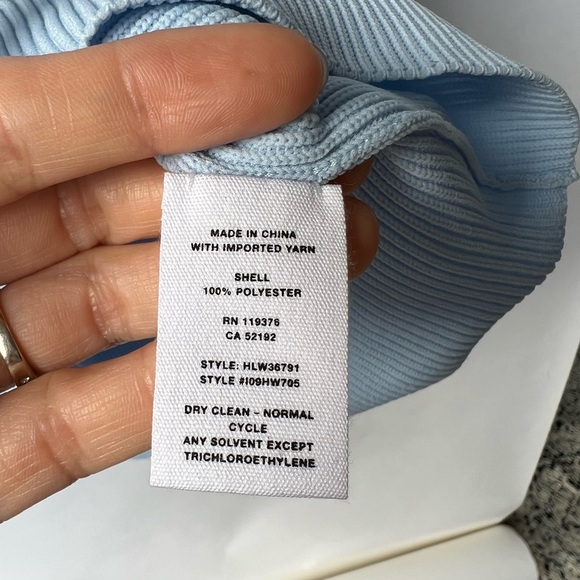 Helmut Lang ribbed knit base sweater in baby blue - Picture 6 of 7